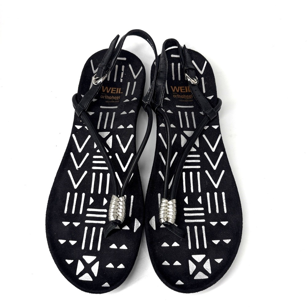 Orthaheel Thong Sandals Women's 8 Black Dr. Andrew‎ Weil Accomplish Slip On
